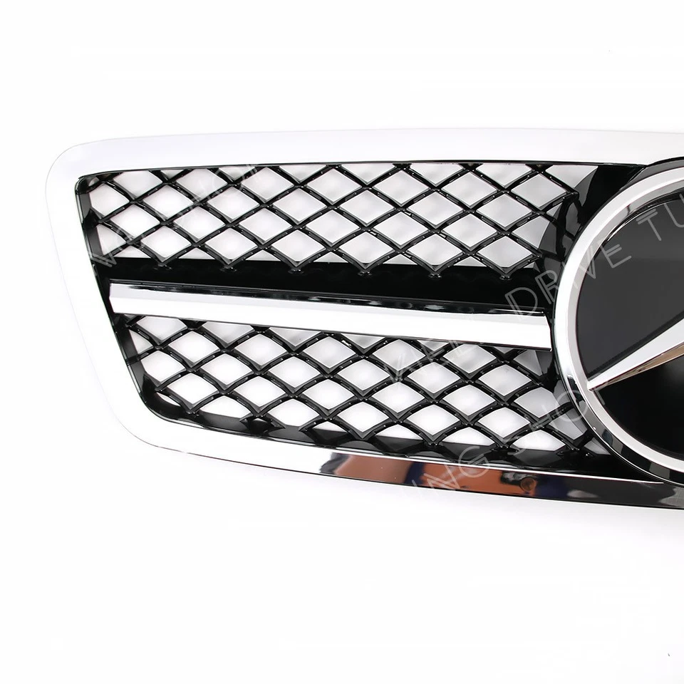 Silver Front Grille W/Star For Mercedes Benz W203 01-07 C230 C240 C280 C320 C350 Foto 4 de 4