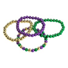 Mardi Gras Beaded Bracelets - 24 Pc.