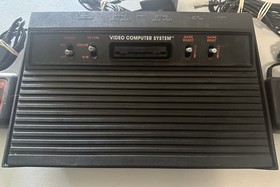 Atari 2600 Black Vader Console With Slik Stick Joysticks And Power/Coax - TESTED