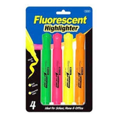 BAZIC Desk Style Fluorescent Highlighters (3/Pack) [2319]