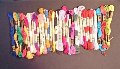 Mixed Lof of 40+ Skeins DMC Embroidery Threads Floss
