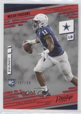 2021 Panini Prestige Rookies Xtra Points Red 238/299 Micah Parsons Rookie RC 0hr
