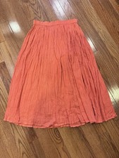 Vintage Y2k Orange Long Tiered Broomstick Skirt Free Size Avant Garde Hippie