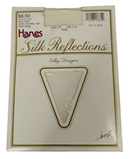 Hanes 1990 Silk Reflections Silky Dots 741 AB Pearl Control Top Pantyhose NOS