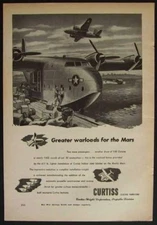 Martin JRM Mars Seaplane Curtiss-Wright Aircraft Propellers 1944 vintage AD