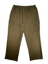 Cargo Sweatpants Baggy Wide Open Leg Straight Lounge Gym Athletic Pants Green XL