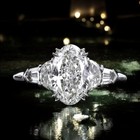 Engagement  Platinum Diamond  Ring Oval IGI Lab Created 2.70 Ct PT 950 E F  VVS  — photo 2
