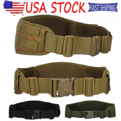 Tactical MOLLE Mesh Padded Heavy Duty Combat Outer Battle Belt Men Military Belt