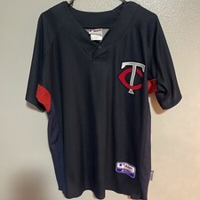 Minnesota Twins Button Jersey Shirt Men's Measured Medium Majestic 