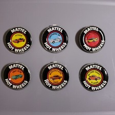 Original Redline Hot Wheels Late 1960's Collectors Buttons Lot-Set 1
