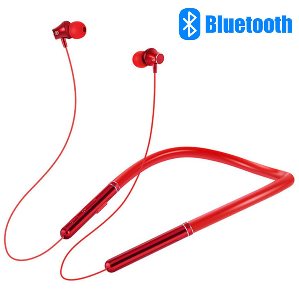 Bluetooth Headset Wireless Neckband Headphone Cell Phone Earpiece with Mic