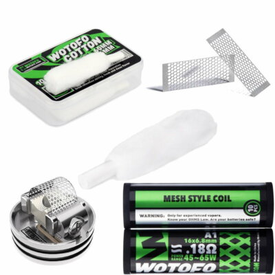 Wotofo Cotton 6mm (10 Stripes) + 10x WOTOFO MESH STYLE COIL 0.18 Ohm KA1 Bundle