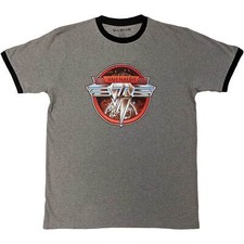 Van Halen 'Circle Logo' Grey Ringer T shirt - NEW