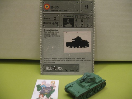 =Axis & Allies Miniatures EASTERN FRONT R-35 with card 57/60=