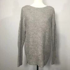 New LOVESTITCH Medium Gray Knit Sweater Rib Acrylic Wool Mohair