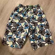 OP Ocean Pacific Boys size L 10/12 shark Swim Trunks Pool Board Shorts