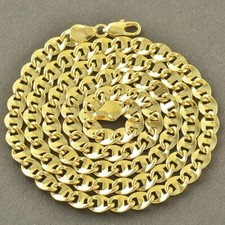 Longue chaine dorée  pour Femme homme 60cm Large 6mm maille marine incurvé neuve