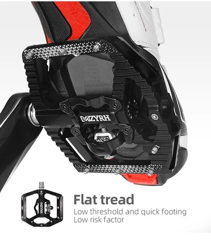 MTB Bicycle Cycling Non-Slip Pedals Aluminum Alloy Flat Platform Waterproof - Picture 23 of 33