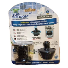 Tub Shroom Black Bundle Strainer Stopper Standard 1.5 to 1.75" Bathtub Drain New