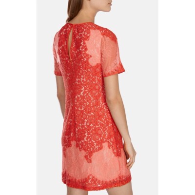 scallop lace trim dress Paulina Scallop Linen Mini Dress main image 1