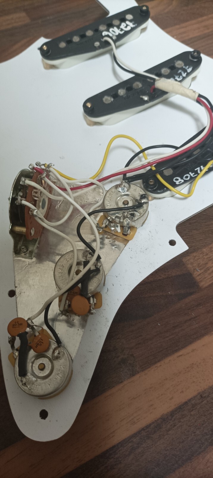 Fender USA Stratocaster Loaded Pickguard With Grease bucket Wiring. eBay