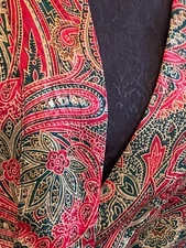 Victoria's Secret Boho Paisley Short Silky Satin Kimono Robe Long Sleeve O/S