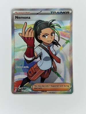 Pokemon Nemona 229/091 Full Art NM/M Paldean Fates Secret Rare