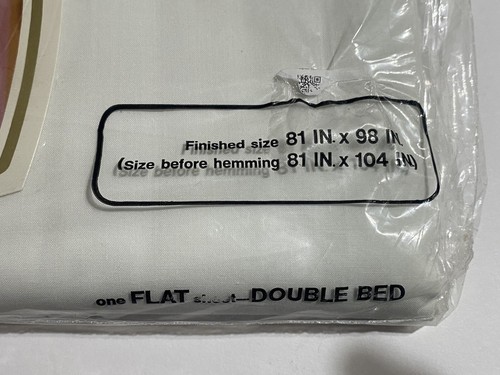 Vintage New Penneys Fashion Manor Percale Double Flat Sheet White - Picture 4 of 5
