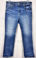 American Eagle Jeans Mens 38 AirFlex Plus Blue Denim Original Bootcut pant 39x32