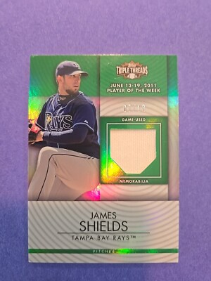 2012 Topps Triple Threads JAMES SHIELDS  Game-Used Patch Relic EMERALD 7/18 SSP