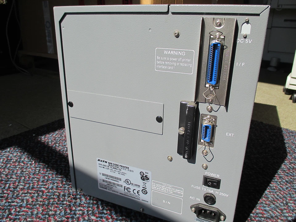 SATO CL408E Direct Thermo Transfer Barcode Label Drucker Parallel POS REWINDER - Bild 3 von 3