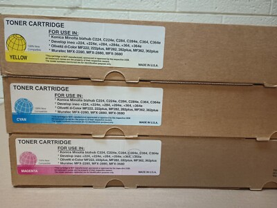 Konica TN321C TN321M TN321Y Toner C224 C224 C284  TN321 TN-321   set of 3 colors