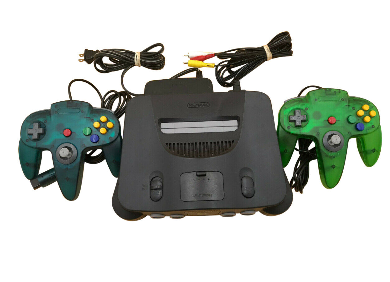 EXCELLENT - N64 Nintendo 64 Console + UP TO 4 NEW CONTROLLERS + Cords +  CLEANED!