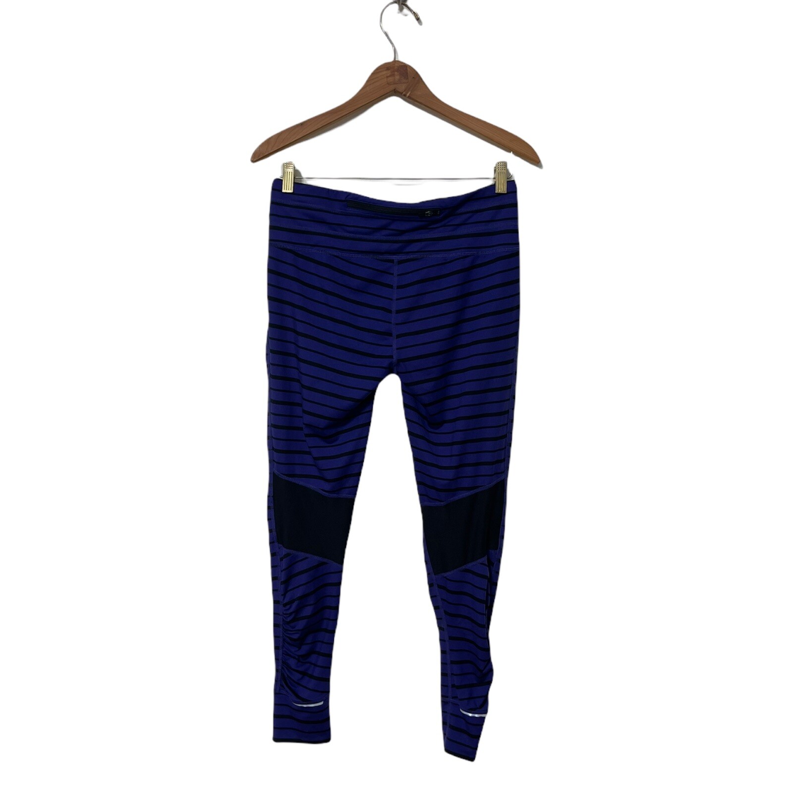 Athleta Relay Striped Tight Leggings Purple Black Siz… Gem