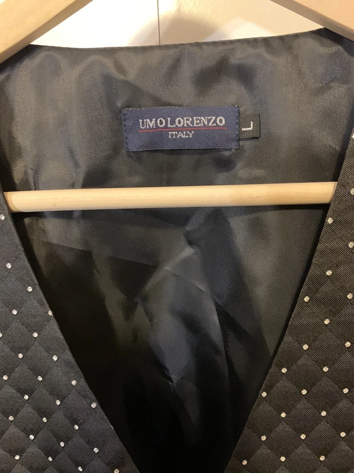 Colete UMO LORENZO Masculino Tamanho G Preto Casamento Festa Formal Ocasião Feito na Itália - Imagem 2 de 4