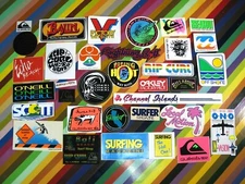 vtg 1980s Asstd. surf street sticker - Morey Boogie Lightning Bolt HIC Zinka +