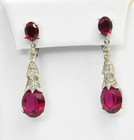 PANETTA Ruby and Diamante Pave Crystals Clip Pendant Earrings — photo 6