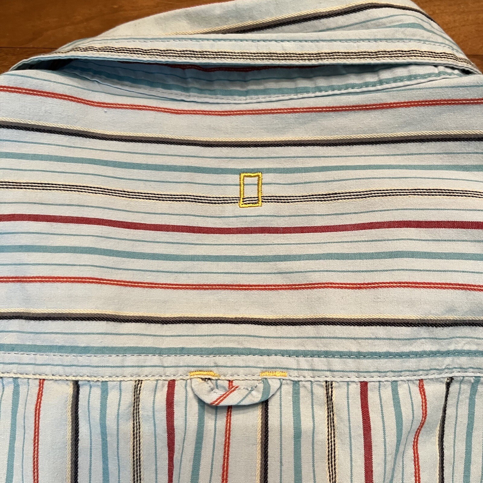 National Geographic Button Down Medium Striped Co… - image 5