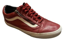 VANS OLD SKOOL ZIP PREMIUM LEATHER CHILI PEPPER  SIZE W7 M5.5