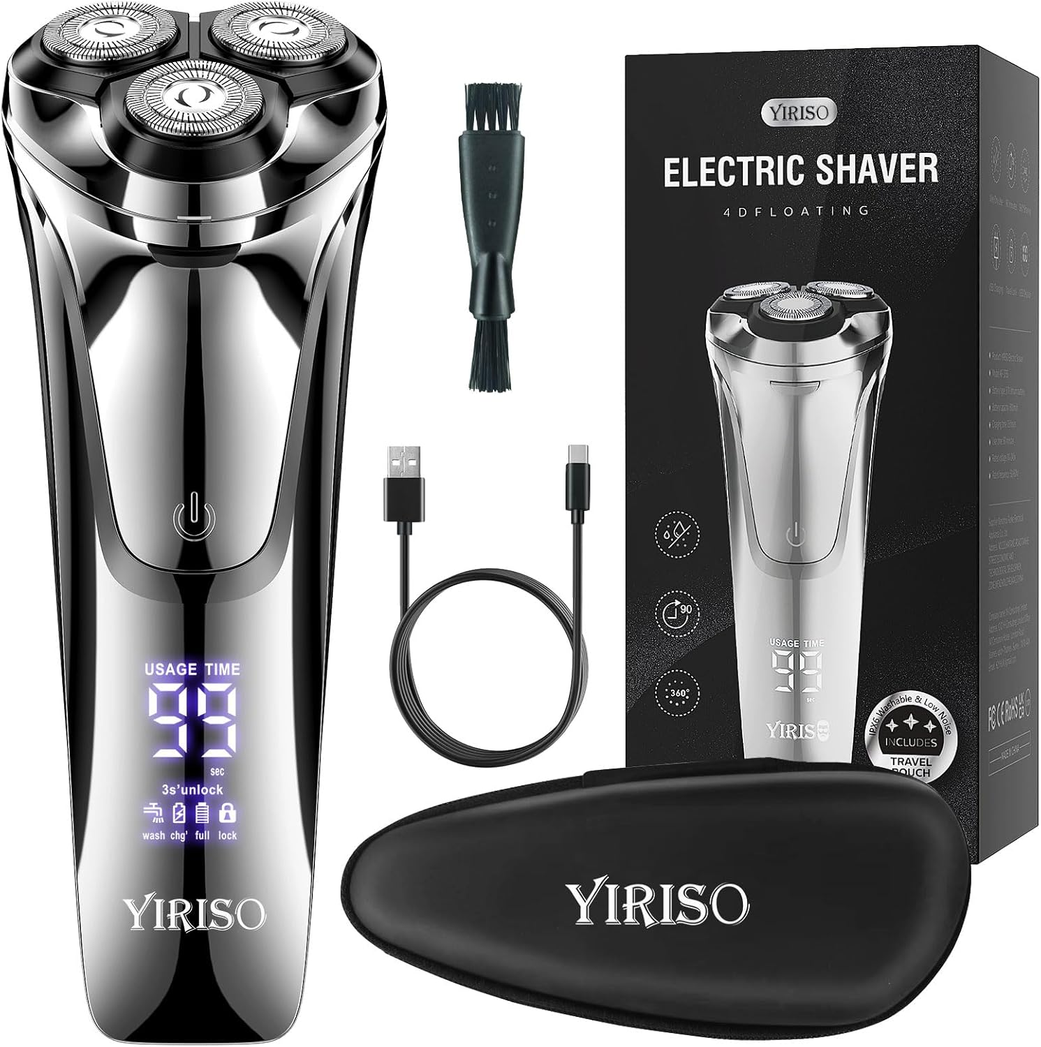 Men's Electric Razor with Pop-Up Trimmer for Wet & Dry Shaving  -image