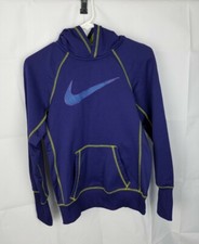 Nike Hoodie Women's XS Purple Therma Fit Embroidered Swoosh Sweatshirt Pullover