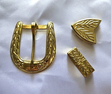 Womens Fashion Western Floral Belt Buckle 1 Inch Gold Buckle  Parts Set New