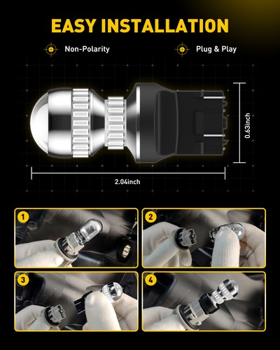 2x 7443 7440 LED Red Strobe Flash Blinking Brake Stop Tail Parking Light Bulb - Foto 6 di 9