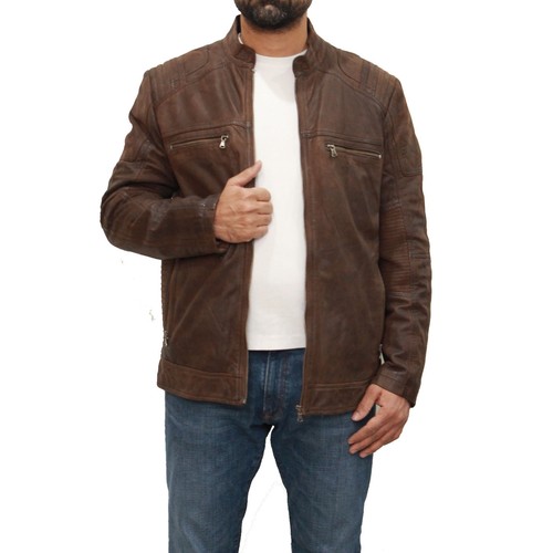 Mens Brown Buff Vintage Leather Casual 