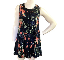 Urban Outfitters Ecote Sleeveless Mini Dress Tie Back Floral Raw Edge Hem S 123G