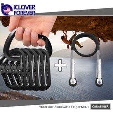Screw Locking Carabiner Rescue Eye to Eye Loop Prusik Rock Climbing Rope Cord