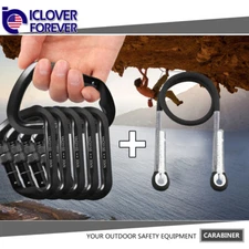 Screw Locking Carabiner + Rescue Eye to Eye Loop Prusik Rock Climbing Rope Cord