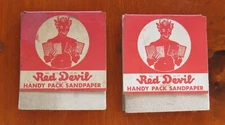 Vintage Red Devil Tool Handy Pack Sandpaper Irvington NJ Lot of 2