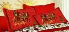 New Occasion Gift Red Color Bed Sheet Cotton Double With 2 Pillow Cover