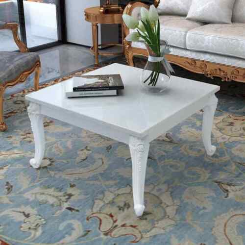 vidaXL Coffee Table 80x80x42 cm High Gloss White Home Furniture